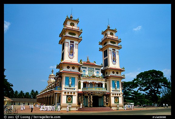 The great Cao Dai temple, with oriental and occidental features. Tay Ninh, Vietnam