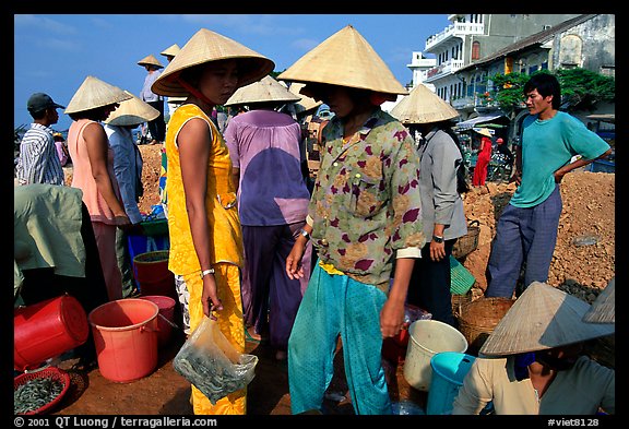 Colorful fish market. Ha Tien, Vietnam (color)