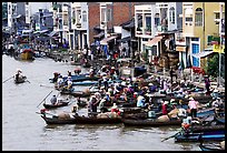 Busy waterfront at Phung Hiep. Can Tho, Vietnam