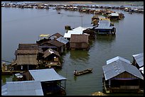Floating houses, Lake Langa. Vietnam ( color)