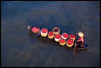 Transporting fruit on a small boat. Can Tho, Vietnam (color)