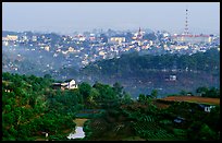 View of the town and hills. Da Lat, Vietnam (color)