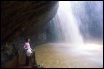 Enjoying the freshness of Cam Ly falls. Da Lat, Vietnam (color)