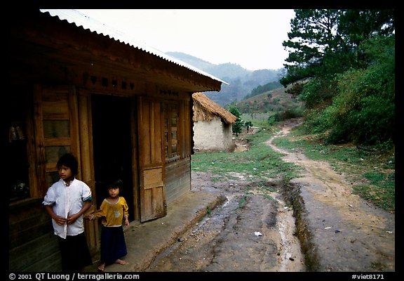 A minority village in the mountains. Da Lat, Vietnam