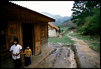 A minority village in the mountains. Da Lat, Vietnam (color)