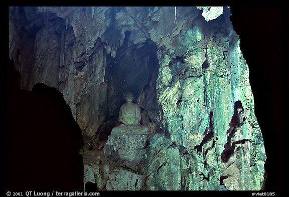 Troglodyte sanctuary in  the Marble mountains. Da Nang, Vietnam (color)