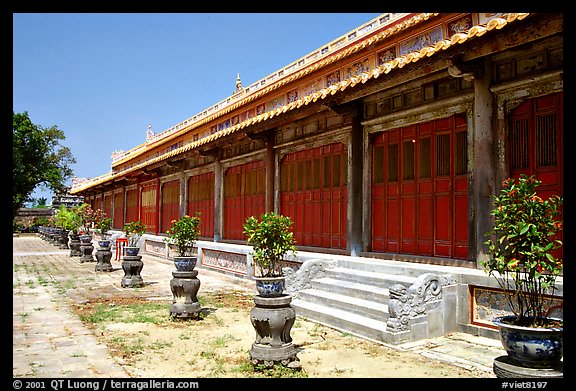 Hall of the mandarins, citadel. Hue, Vietnam (color)