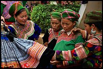 Fashion shopping at the sunday market. Bac Ha, Vietnam ( color)