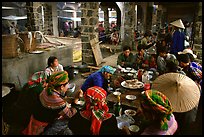 Food stalls at sunday market. Bac Ha, Vietnam ( color)