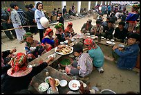 Festing on unusual foods, sunday market. Bac Ha, Vietnam ( color)