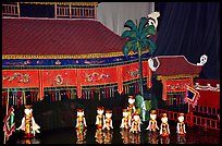 Water puppets performance in 1999.. Hanoi, Vietnam (color)