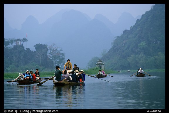 Journey along the river. Perfume Pagoda, Vietnam (color)