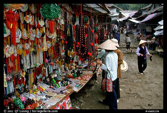 Religious souvenir stand. Perfume Pagoda, Vietnam (color)