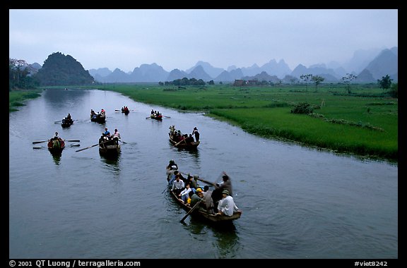 Return trip after the pilgrimnage. Perfume Pagoda, Vietnam (color)