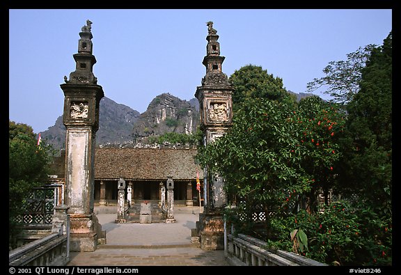 Hoa Lu, medieval site of the early kingdom of Vietnam. Ninh Binh,  Vietnam (color)