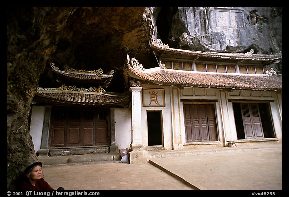 Troglodyte sanctuary near Tam Coc. Ninh Binh,  Vietnam