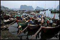 Harbor in Hong Gai. Halong Bay, Vietnam ( color)