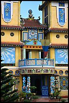 Facade detail of a Cao Dai temple. Ben Tre, Vietnam (color)