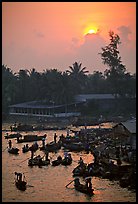 River activity at sunrise. Can Tho, Vietnam ( color)