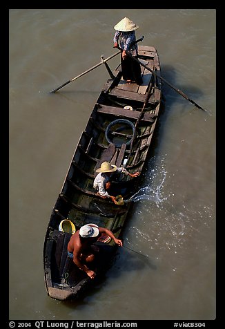 Small boat seen from above. Can Tho, Vietnam (color)