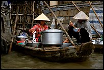 Boat-based food vendors. Can Tho, Vietnam (color)