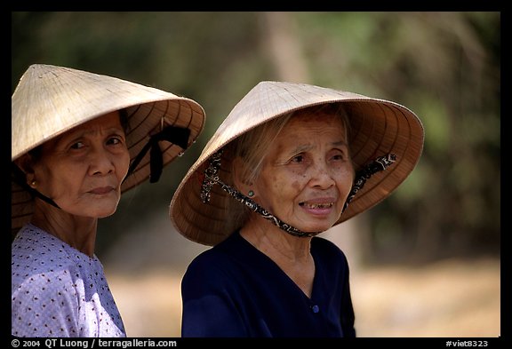 Two elderly women. Ben Tre, Vietnam (color)