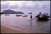 Preparing to unload leaves. Hong Chong Peninsula, Vietnam ( color)